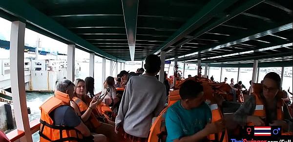  Boat trip with my Asian teen girlfriend became sex in public